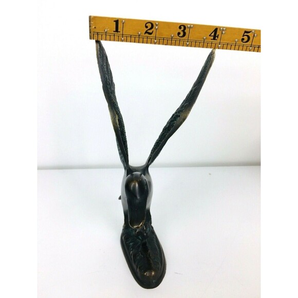 Vintage Bronze Duck Bird Taking Flight Sculpture Figurine 7" X 6" - Picture 11 of 11